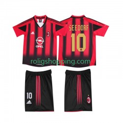 Fotbollströja AC Milan SEEDORF 10 2005 Retro Barn Hemmaställ 2004 Kort ärm