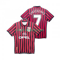 Fotbollströja AC Milan SHEVCHENKO 7 2000 Retro Män Hemmaställ 1999 Kort ärm