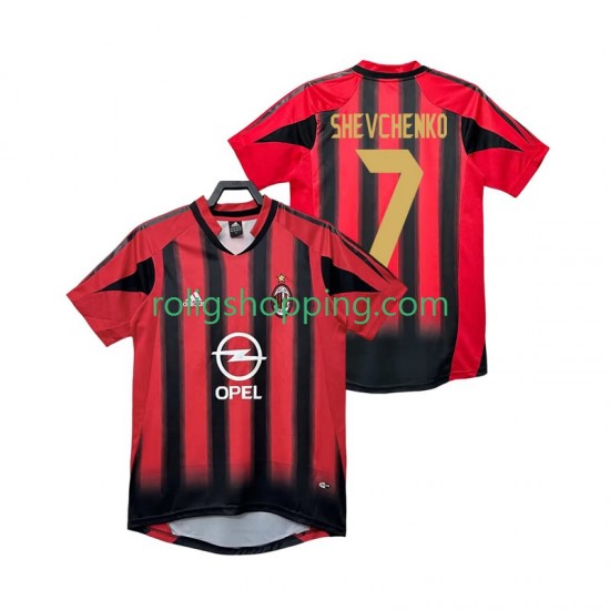 Fotbollströja AC Milan SHEVCHENKO 7 2005 Retro Män Hemmaställ 2004 Kort ärm