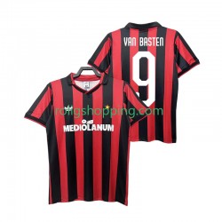 Fotbollströja AC Milan VAN BASTEN 9 1990 1991 Retro Män Hemmaställ Kort ärm