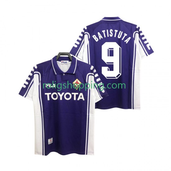 Fotbollströja Fiorentina BASTUTA 9 2000 Retro Män Hemmaställ 1999 Kort ärm