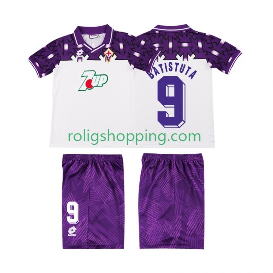 Fotbollströja Fiorentina BATISTUTA 9 1992 1993 Retro Barn Bortaställ Kort ärm