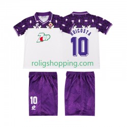 Fotbollströja Fiorentina RUI COSTA 10 1992 1993 Retro Barn Bortaställ Kort ärm
