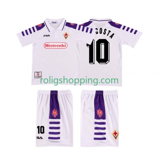Fotbollströja Fiorentina RUI COSTA 10 1998 Retro Barn Bortaställ 1999 Kort ärm