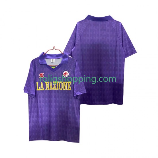 Fotbollströja Fiorentina 1989 1990 Retro Män Hemmaställ Kort ärm