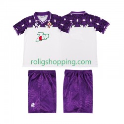 Fotbollströja Fiorentina 1992 1993 Retro Barn Bortaställ Kort ärm