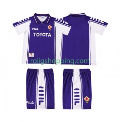 Fotbollströja Fiorentina 2000 Retro Barn Hemmaställ 1999 Kort ärm