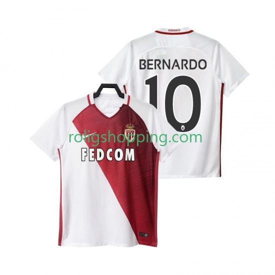 Fotbollströja AS Monaco BERNARDO 10 2016 2017 Män Hemmaställ Kort ärm