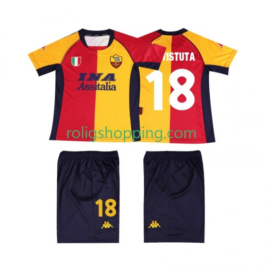 Fotbollströja AS Roma BATISTUTA 18 2001 Retro Barn Hemmaställ Kort ärm