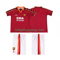 Fotbollströja AS Roma 1998 Retro Barn Hemmaställ 1999 Kort ärm