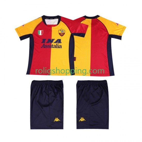 Fotbollströja AS Roma 2001 Retro Barn Hemmaställ Kort ärm