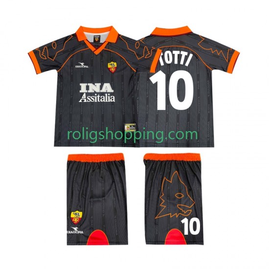 Fotbollströja AS Roma TOTTI 10 2000 Retro Barn Bortaställ 1999 Kort ärm