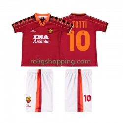 Fotbollströja AS Roma TOTTI 10 1998 Retro Barn Hemmaställ 1999 Kort ärm