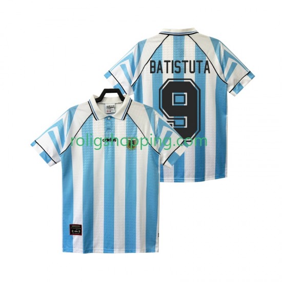 Fotbollströja Argentina BATISTUTA 9 1996 1997 Retro Män Hemmaställ Kort ärm