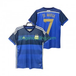 Fotbollströja Argentina DI MARIA 7 2014 Retro Män Bortaställ Kort ärm
