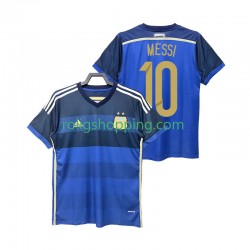 Fotbollströja Argentina Lionel Messi 10 2014 Retro Män Bortaställ Kort ärm