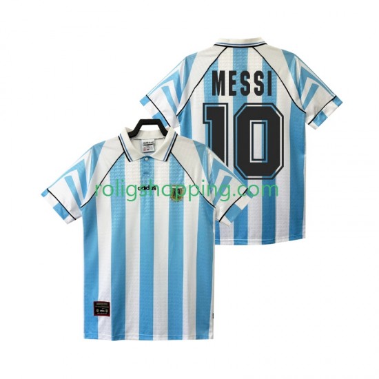 Fotbollströja Argentina Lionel Messi 10 1996 1997 Retro Män Hemmaställ Kort ärm