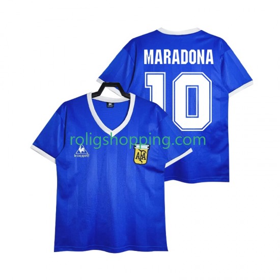 Fotbollströja Argentina MARADONA 10 1986 Retro Män Bortaställ Kort ärm