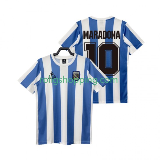Fotbollströja Argentina MARADONA 10 1986 Retro Män Hemmaställ Kort ärm