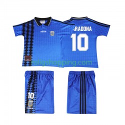 Fotbollströja Argentina MARADONA 10 Retro Barn Bortaställ 1994 Kort ärm