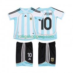 Fotbollströja Argentina RIQUELME 10 2007 Retro Barn Hemmaställ 2006 Kort ärm