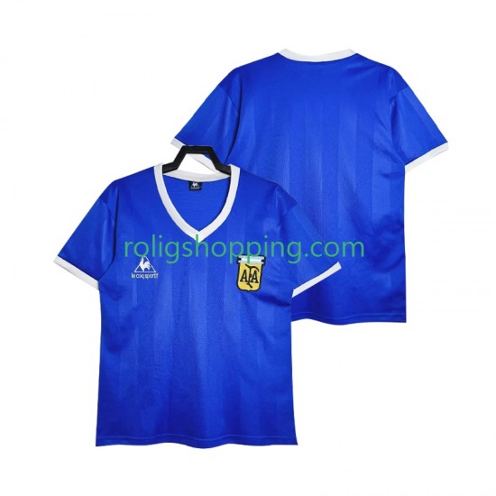 Fotbollströja Argentina 1986 Retro Män Bortaställ Kort ärm