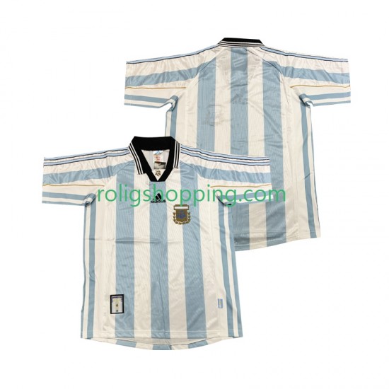 Fotbollströja Argentina 1998 Retro Män Hemmaställ Kort ärm