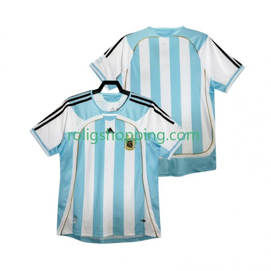 Fotbollströja Argentina 2014 Retro Män Hemmaställ Kort ärm