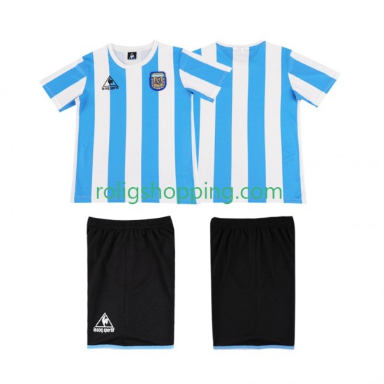 Fotbollströja Argentina 1986 Retro Barn Hemmaställ Kort ärm