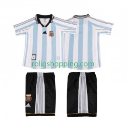 Fotbollströja Argentina 1998 Retro Barn Hemmaställ Kort ärm