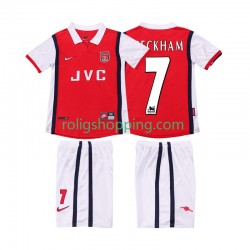 Fotbollströja Arsenal BECKHAM 7 1998 Retro Barn Hemmaställ 1999 Kort ärm