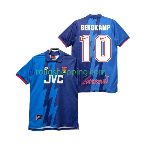 Fotbollströja Arsenal BERGKAMP 10 1995 1996 Retro Män Bortaställ Kort ärm