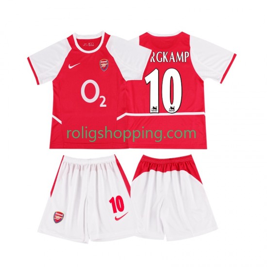 Fotbollströja Arsenal BERGKAMP 10 2002 2003 Retro Barn Hemmaställ Kort ärm