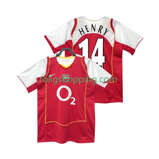 Fotbollströja Arsenal Henry 14 2005 Retro Män Hemmaställ 2004 Kort ärm
