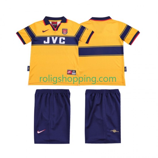 Fotbollströja Arsenal 1997 Retro Barn Bortaställ 1999 Kort ärm