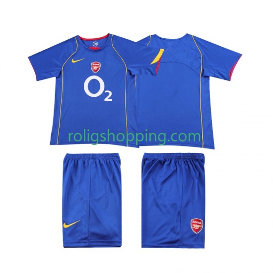 Fotbollströja Arsenal 2005 Retro Barn Bortaställ 2004 Kort ärm