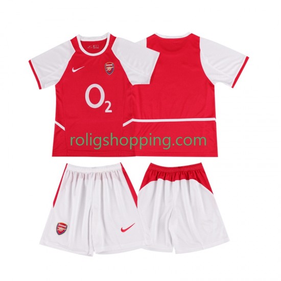 Fotbollströja Arsenal 2002 2003 Retro Barn Hemmaställ Kort ärm