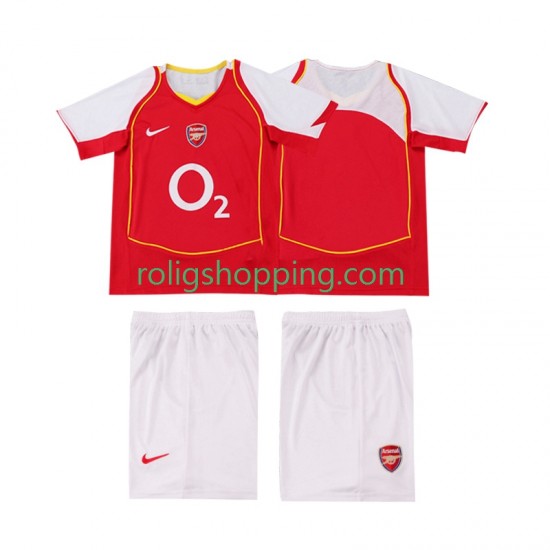 Fotbollströja Arsenal 2005 Retro Barn Hemmaställ 2004 Kort ärm