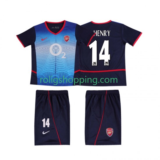 Fotbollströja Arsenal Thierry Henry 14 2002 Retro Barn Bortaställ 2004 Kort ärm