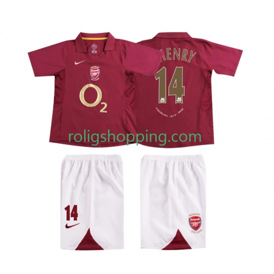 Fotbollströja Arsenal Thierry Henry 14 2005 Retro Barn Hemmaställ 2006 Kort ärm