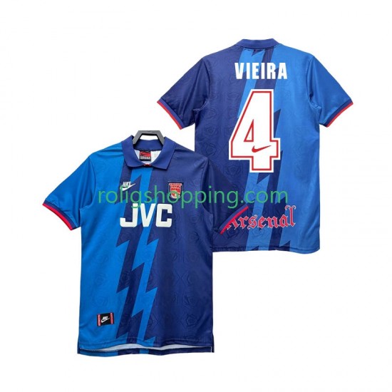 Fotbollströja Arsenal VIEIRA 4 1995 1996 Retro Män Bortaställ Kort ärm