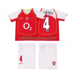Fotbollströja Arsenal VIEIRA 4 2005 Retro Barn Hemmaställ 2004 Kort ärm