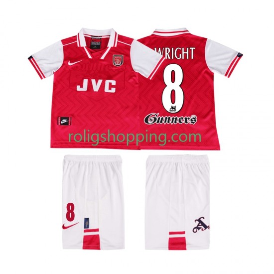 Fotbollströja Arsenal WRIGHT 8 1996 1997 Retro Barn Hemmaställ Kort ärm
