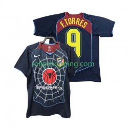 Fotbollströja Atlético Madrid F TORRES 9 2005 Retro Män Bortaställ 2004 Kort ärm