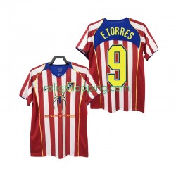 Fotbollströja Atlético Madrid F TORRES 9 2005 Retro Män Hemmaställ 2004 Kort ärm