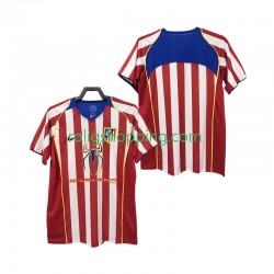 Fotbollströja Atlético Madrid 2005 Retro Män Hemmaställ 2004 Kort ärm