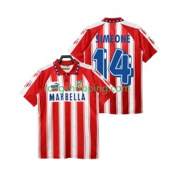 Fotbollströja Atlético Madrid SIMEONE 14 1995 Retro Män Hemmaställ 1994 Kort ärm