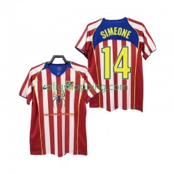 Fotbollströja Atlético Madrid SIMEONE 14 2005 Retro Män Hemmaställ 2004 Kort ärm