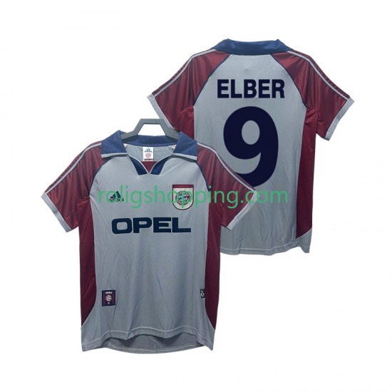Fotbollströja FC Bayern München Elber 9 1997 Retro Män Tredjeställ 1999 Kort ärm