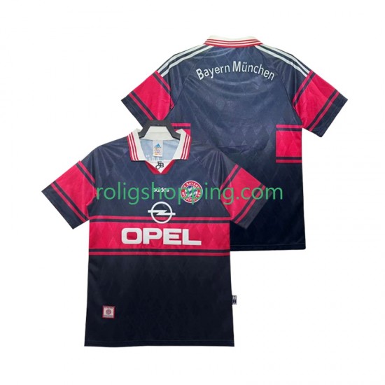 Fotbollströja FC Bayern München 1997 Retro Män Hemmaställ 1999 Kort ärm
